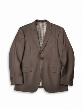 ZeGarie Uomo Brown 100% Wool Blazer Modern Fit Jacket Size 40R
